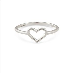 Angie open heart ring-sterling silver